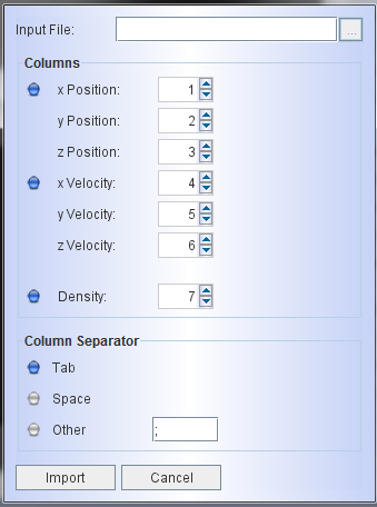 3D menu bar file import external system